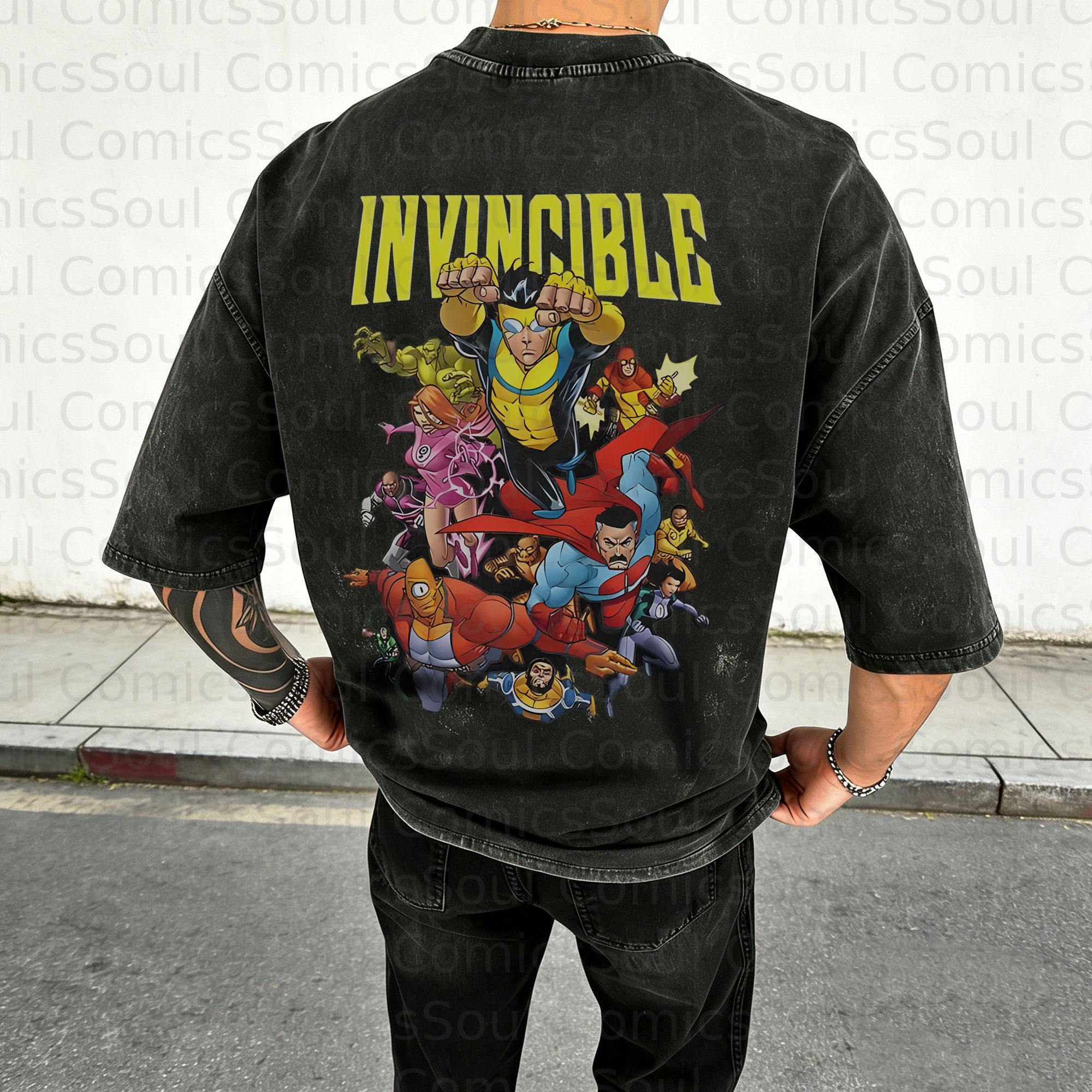 Unisex Anime Inspired Vintage Washed T-Shirt