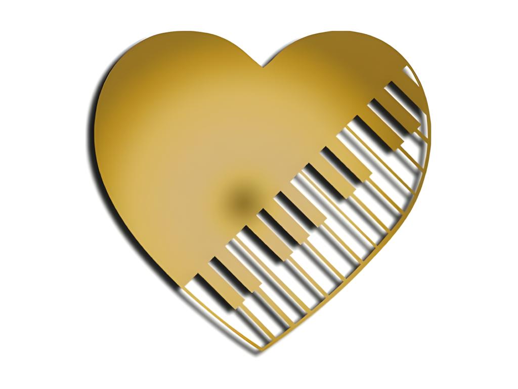 Decoración de Metal Pianoforte 10, Oro, 63x1,5x60 cm, Laocacasas
