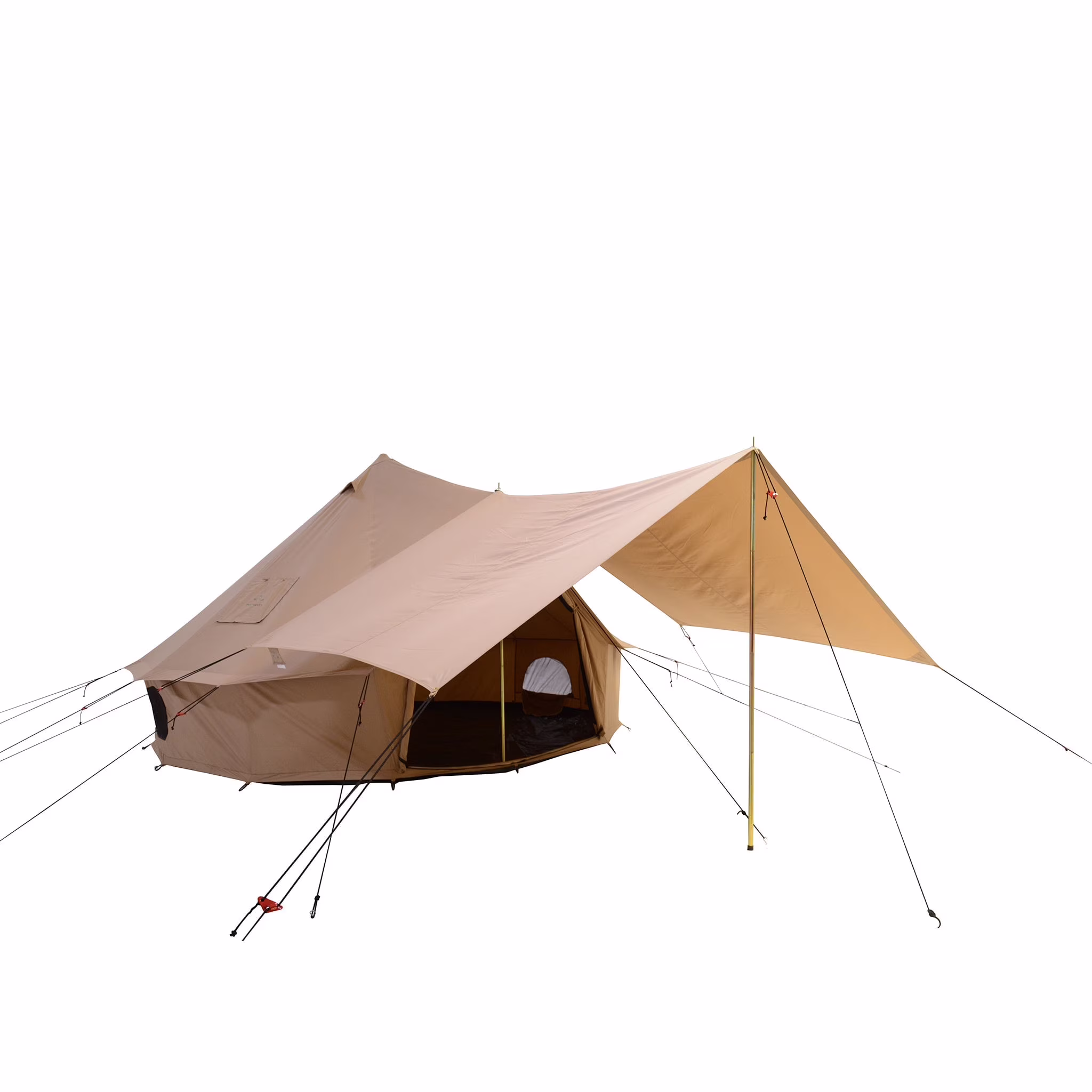 White Duck Outdoors Regatta Awning - Desert Red - 10' for Bell Tent - Complete Canopy with Poles for All Season Camping and Glamping
