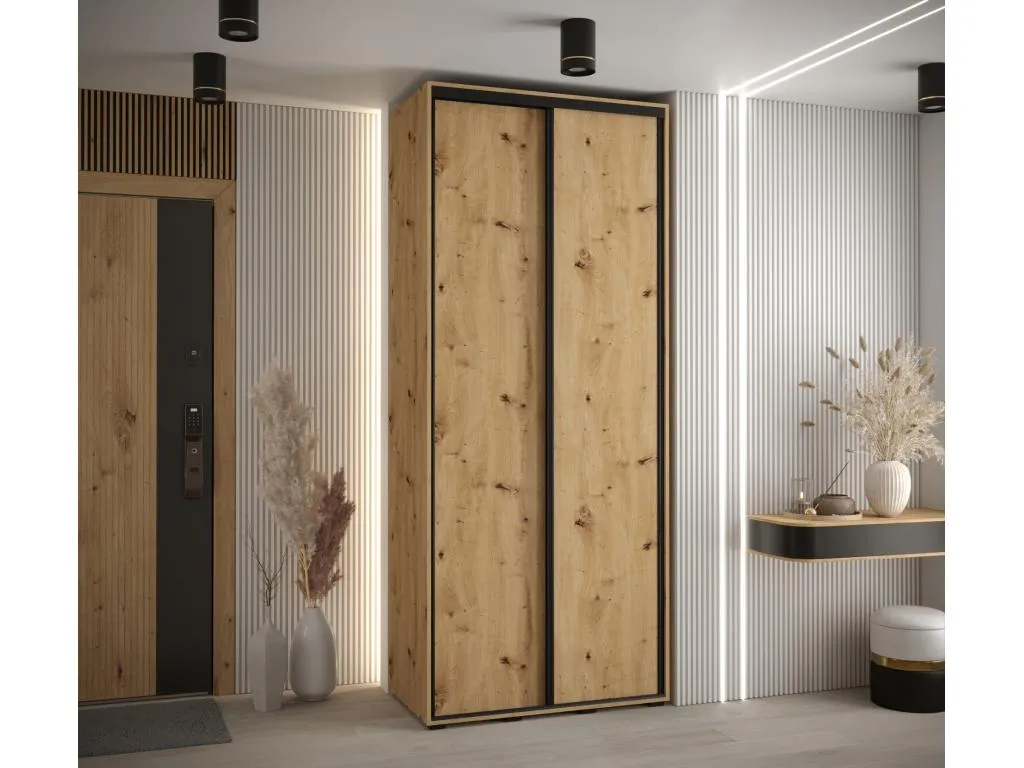 ARMARIO Kavehomedeco 1 DE PUERTAS CORREDERAS 235.2/120/45 2 puertas (Artisan/Artisan/Negro) 78253PSWJ