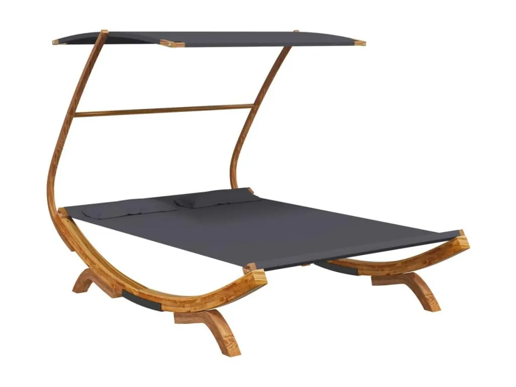 Sofá cama y dosel 165x203x138cm Mueblestop maciza curvada Antracita ZIMF85225