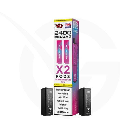 Watermelon Ice 2-in-1 Prefilled Pods By IVG 2400 Reload Watermelon Ice 2-in-1 Prefilled Pods By IVG 2400 Reload