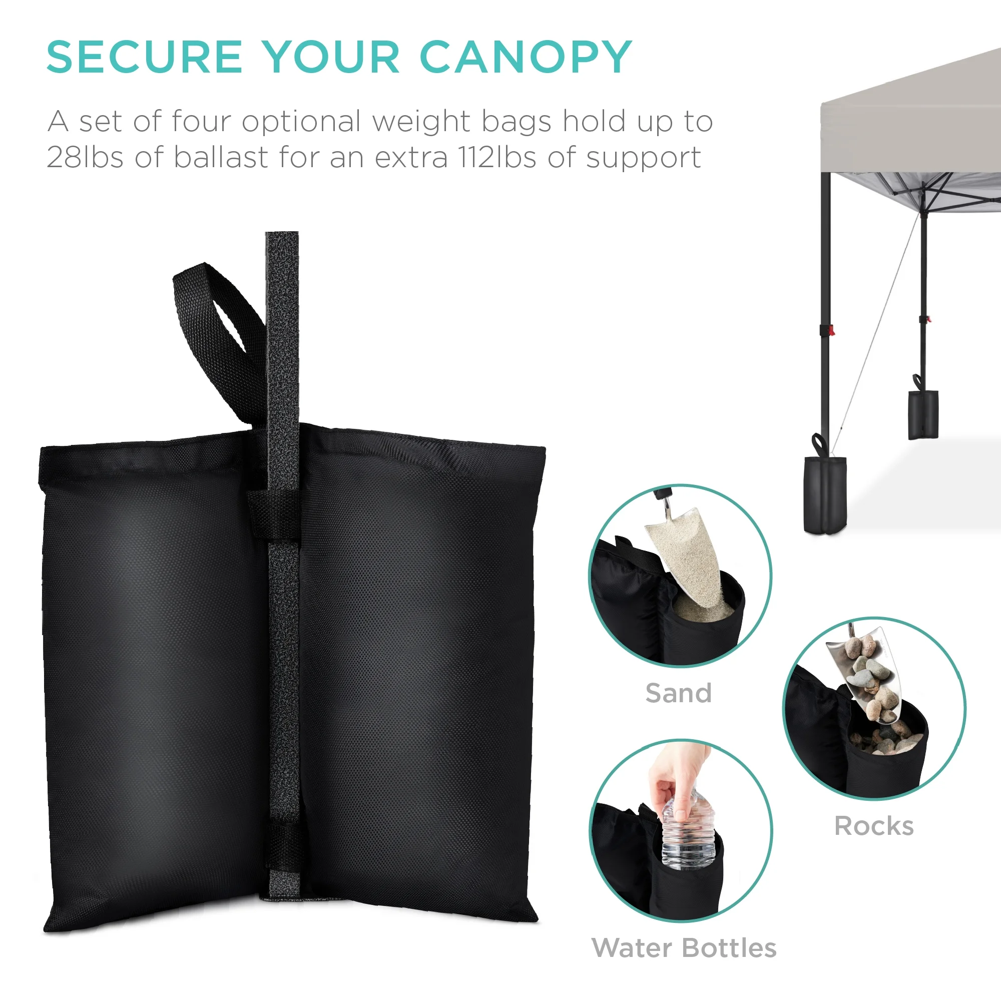 Best Choice Products 12x12ft Easy Setup Pop Up Canopy w/ 1-Button Setup, Wheeled Case, 4 Weight Bags - Navy Blue - Image 114