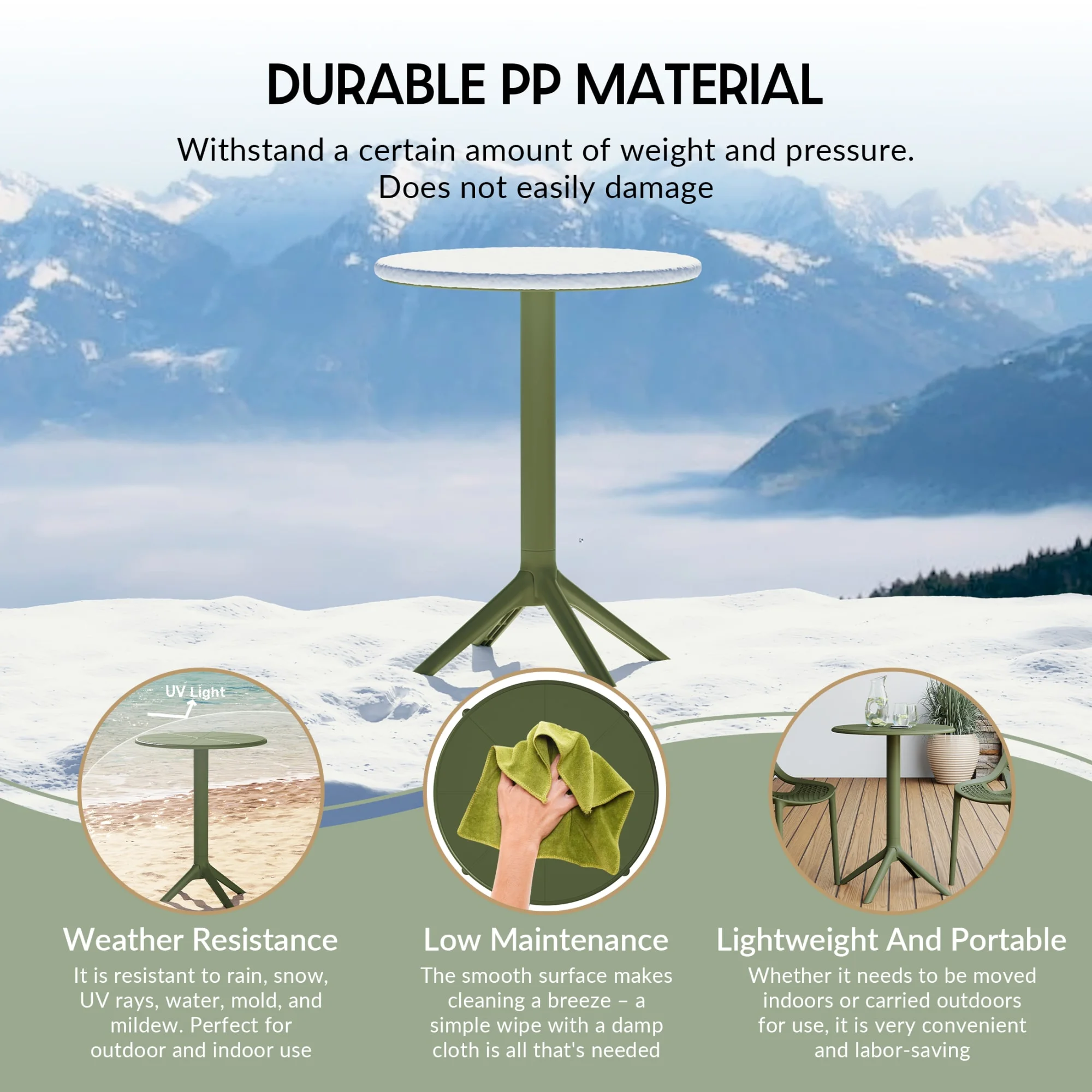 WestinTrends Playa 3-Piece Outdoor Resin Patio Bistro Table Set with Stackable Patio Dining Side Chairs For 2, Black - Image 23