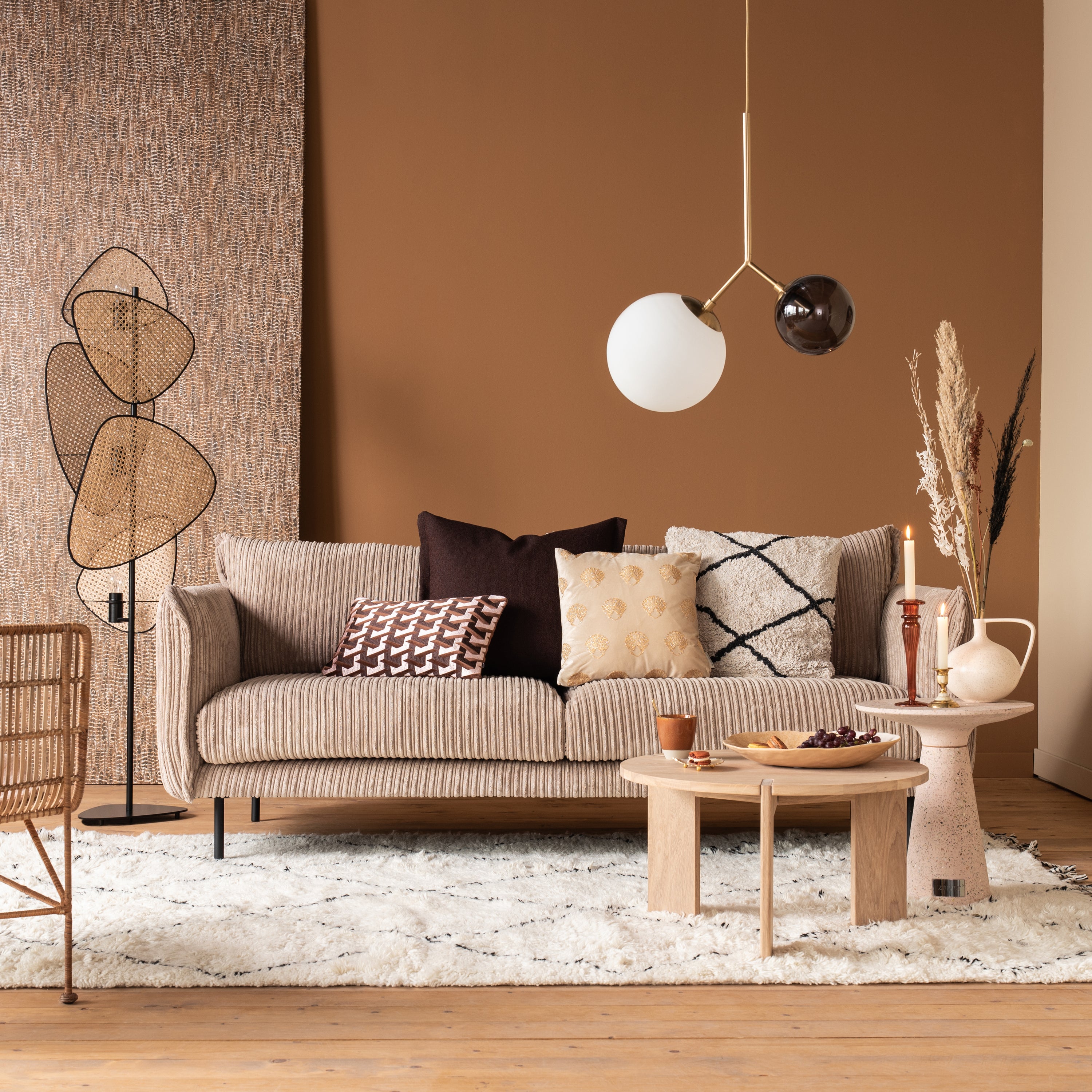 Blokker Ribbon 3-zitsbank - Rib - Mink