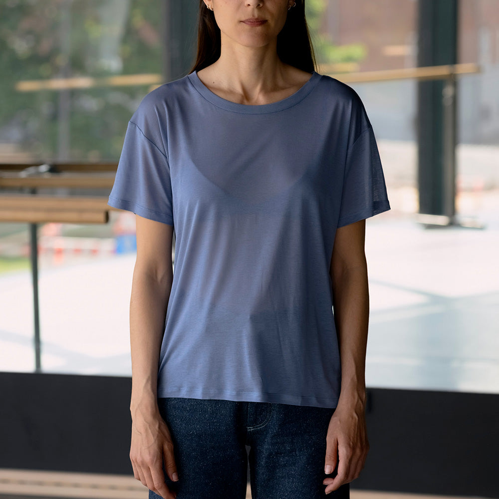 Baserange - T-Shirt Ample - Koel Blue