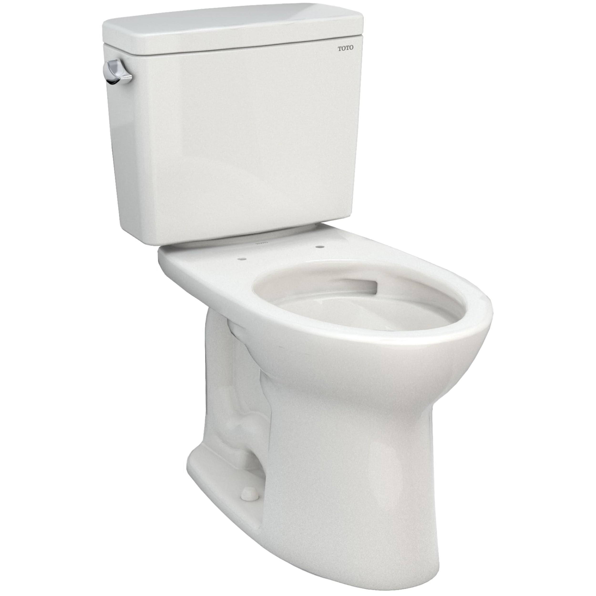 Toto CST776CSFG#11 Drake Two-Piece Elongated 1.6 GPF Universal Height Tornado Flush Toilet with CeFiONtect , Colonial White(Colonial White)