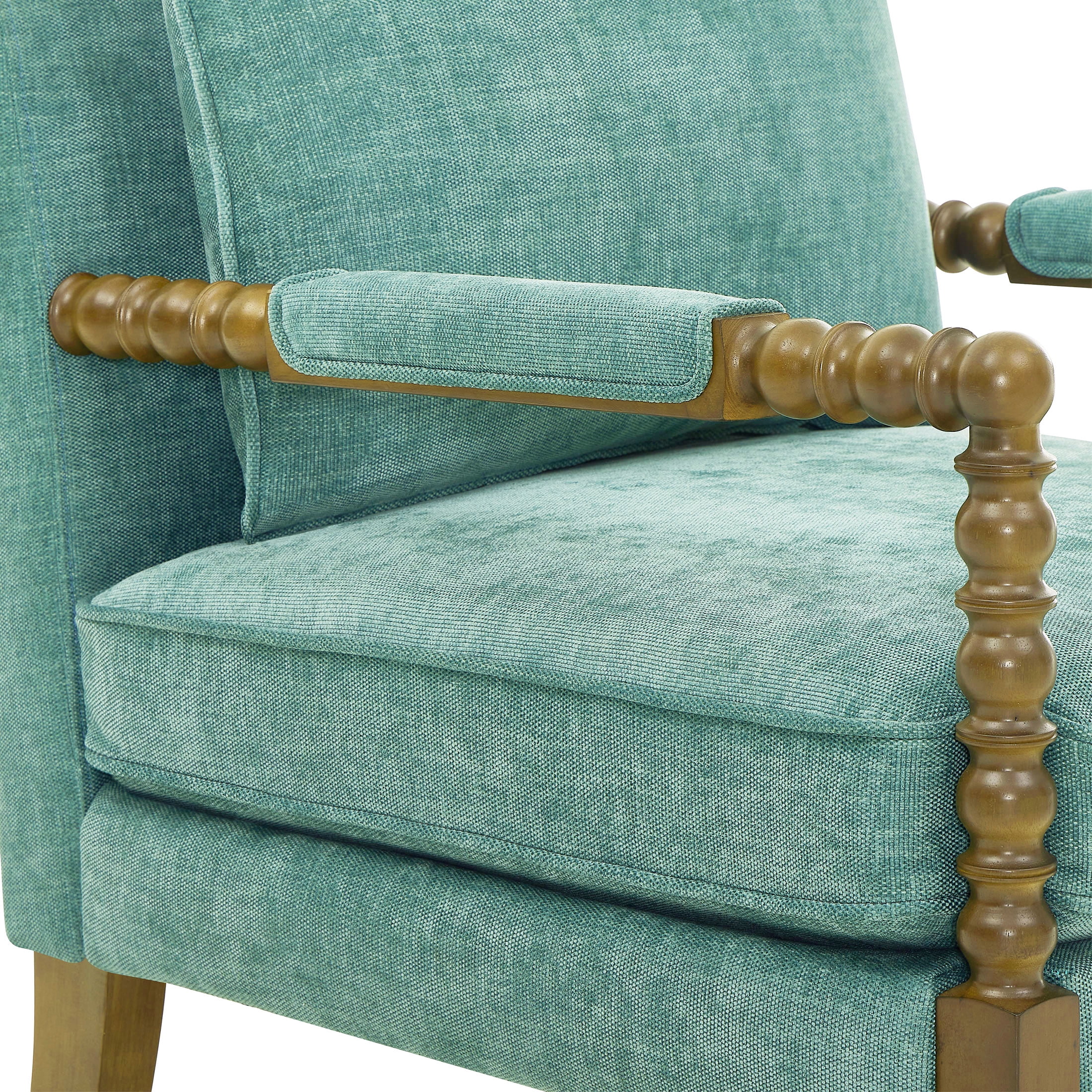 Pioneer Woman Harper Spindle Accent Chair, Jade Fabric Upholstery - Image 7