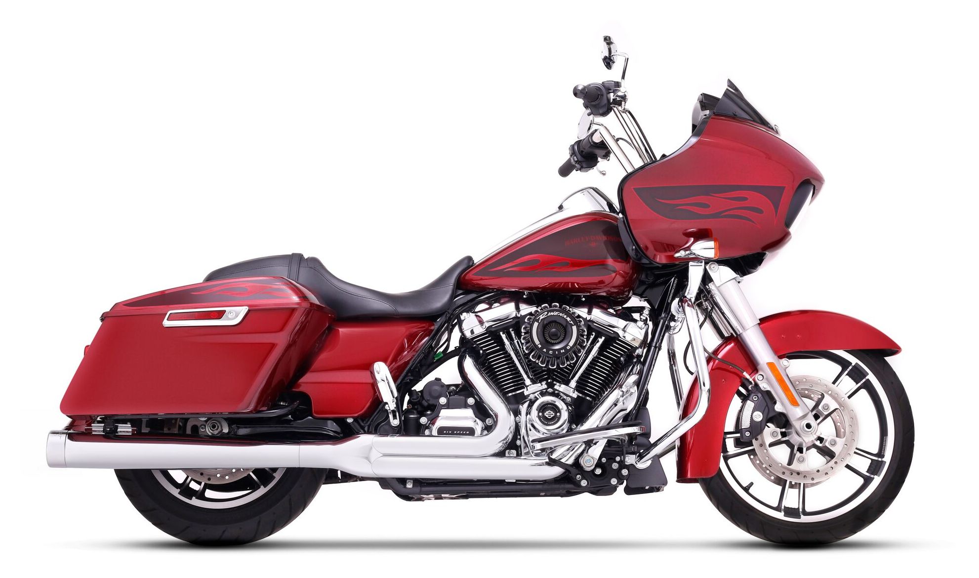 SportsBikeShop Rinehart 2-Into-1 Exhaust For Harley