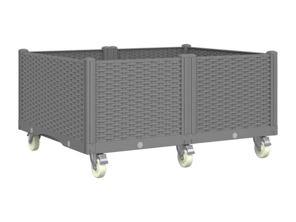 Decoratodo con ruedas PP gris claro 100x80x54 cm