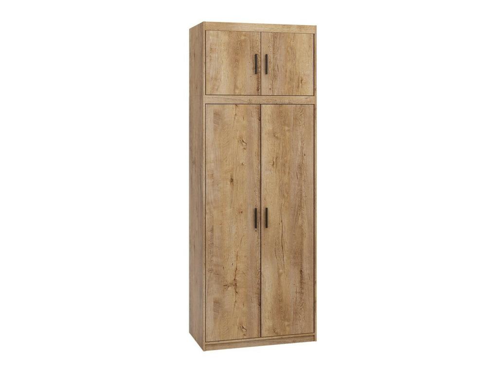 Armario Tucson 149, Lefkas roble, 246x90x53cm, Puertas de armario: Con bisagras