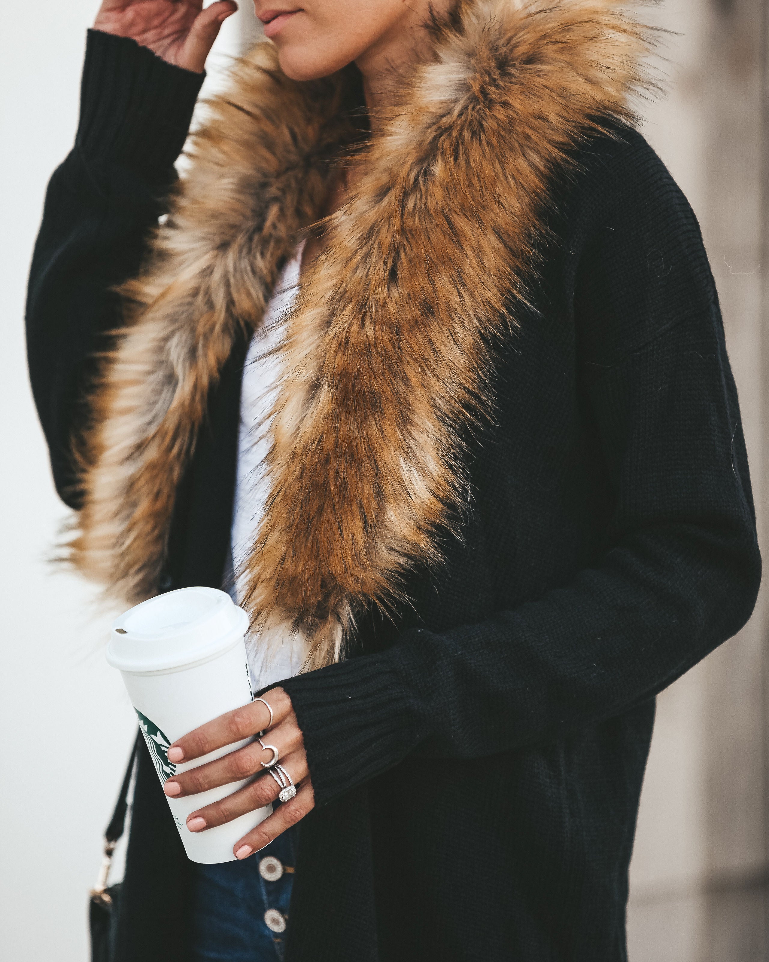 Nocturnal Faux Fur Cardigan - Se7enfashion