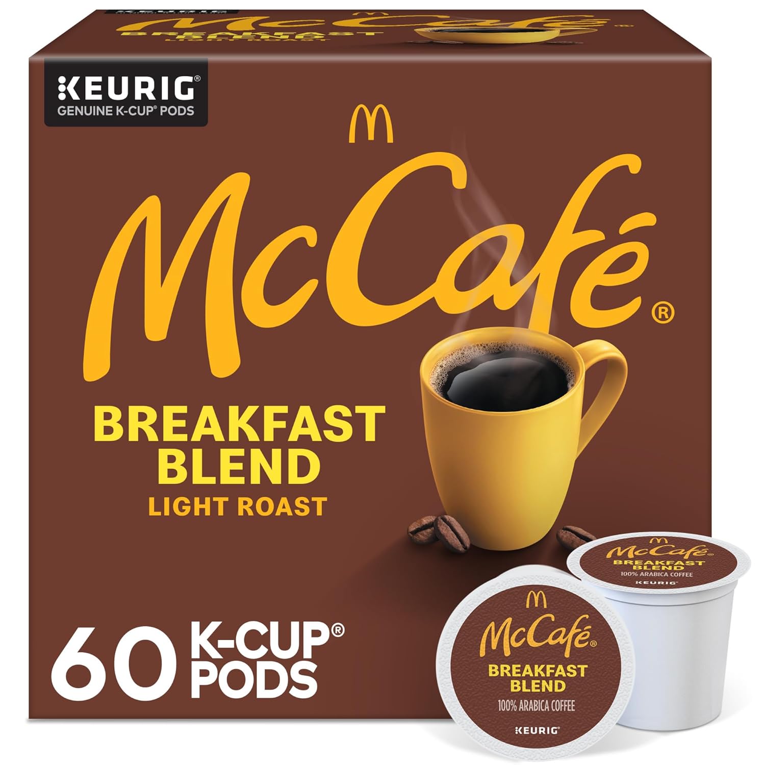 McCafe Breakfast Blend. Single Serve Coffee Keurig K-Cup Pods. Light Roast. 60 Count (6 Packs of 10)