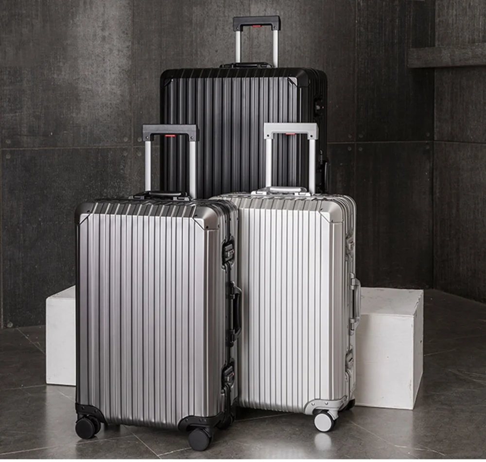 All Aluminum Magnesium Hardshell Carry On Luggage with Lock, Airline Approved Hardside Carry on Suitcase with Spinner Wheels, Checked Metal Rolling Luggage Case for Travel, Business - Image 19