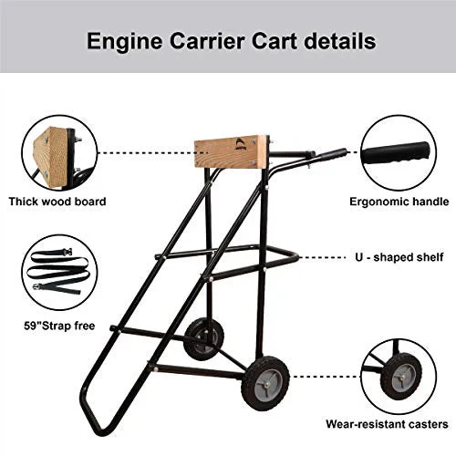 LEADALLWAY Boat Motor Stand, Heavy Duty Pro Outboard Engine Carrier Cart Dolly