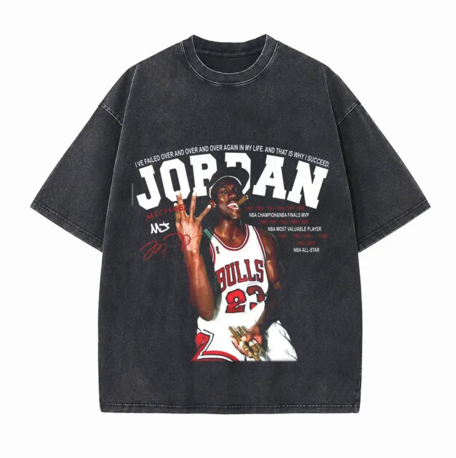 The God of Basketball Printed Unisex Washed T-Shirt
