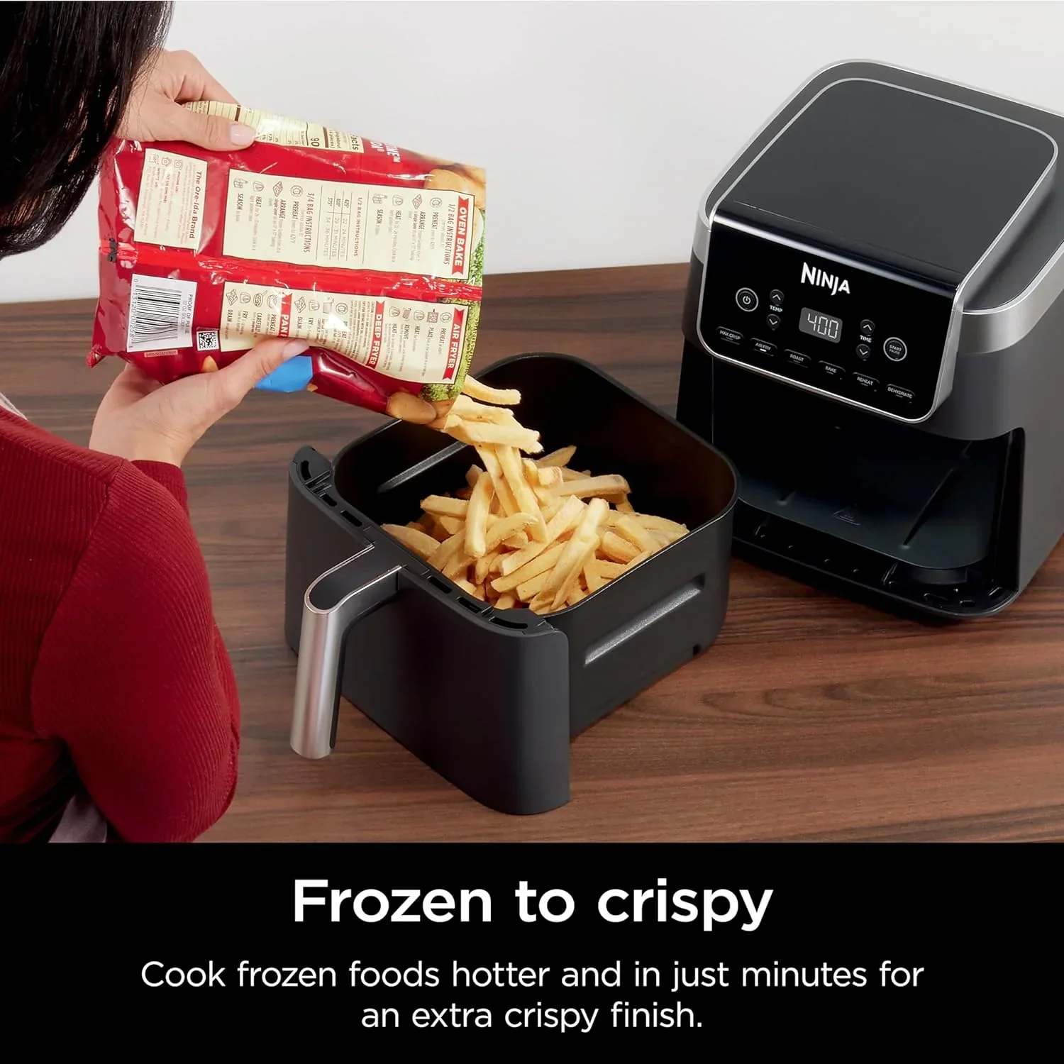 Ninja Air Fryer Pro 5-quart 4-in-1 air fryer that air fries bakes reheats and dehydrates