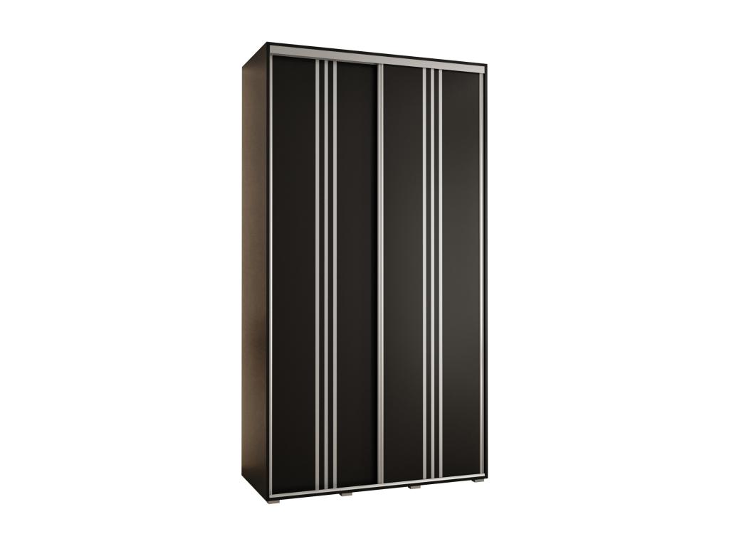 ARMARIO DAVOS 6 DE PUERTAS CORREDERAS 235,2/130/45 2 puertas (Negro/Negro/Plata)