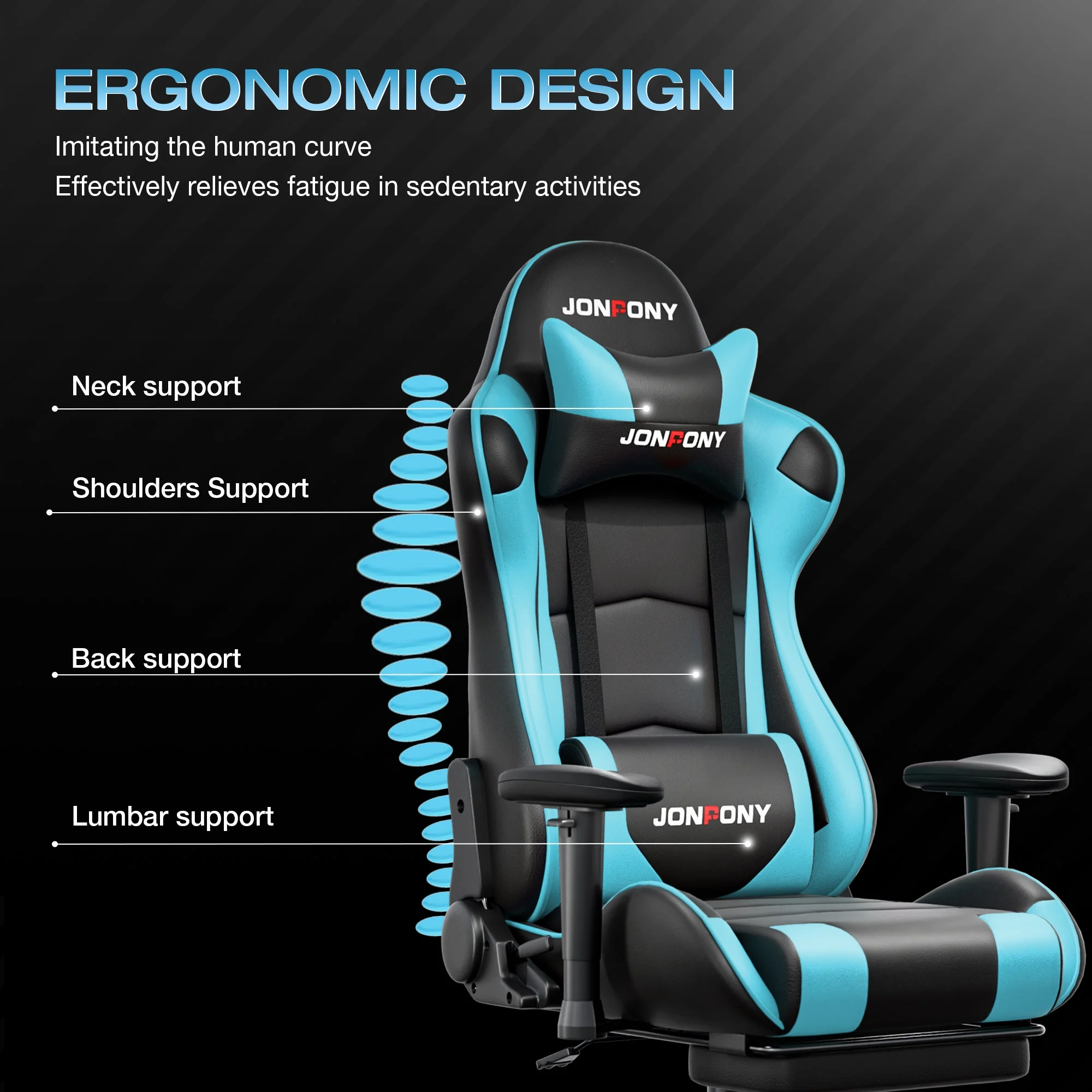 JONPONY Big and Tall 500LBS Gaming Chair, Ergonomic Design, Gamer Chair PU Leather with Footrest and Lumbar Support, High Back Office Chair Support 8 Hours Long Sitting,Red Computer Chair,Red - Image 57