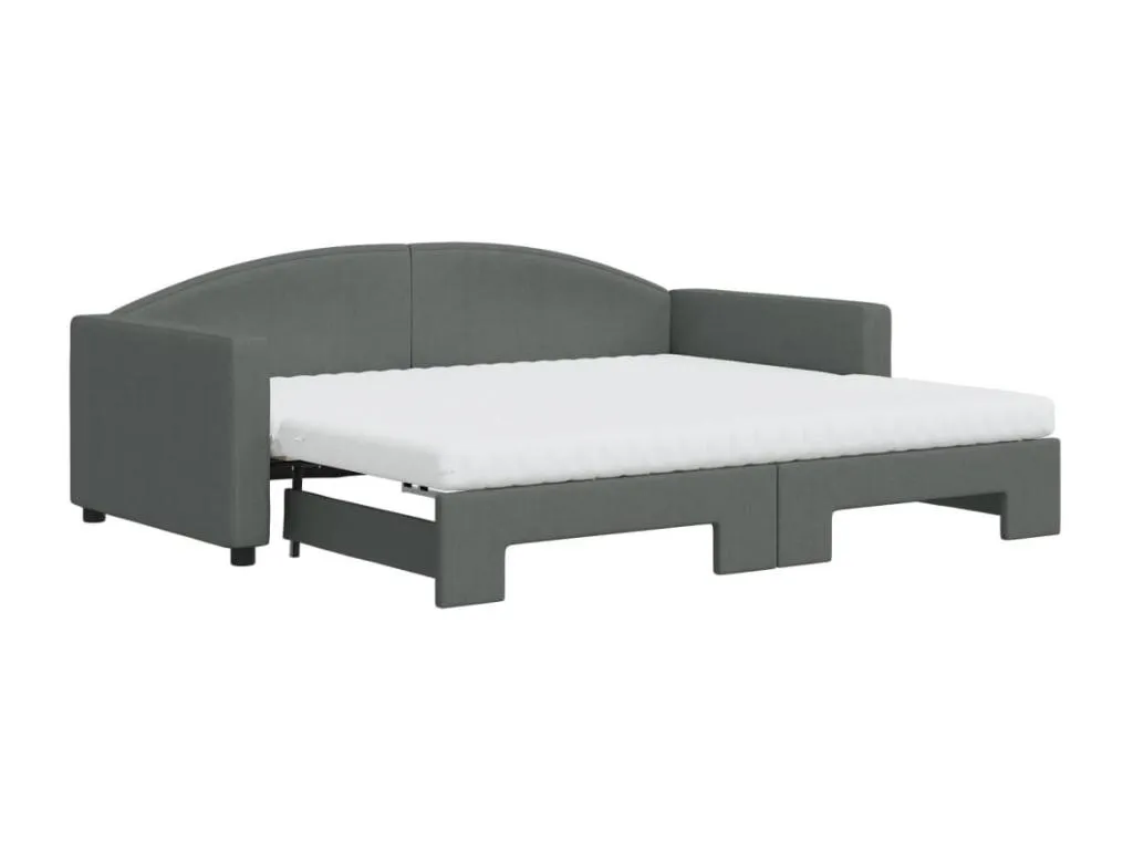 Sofá cama Andreuworldcasa con colchón tela gris oscuro 90x190 cm