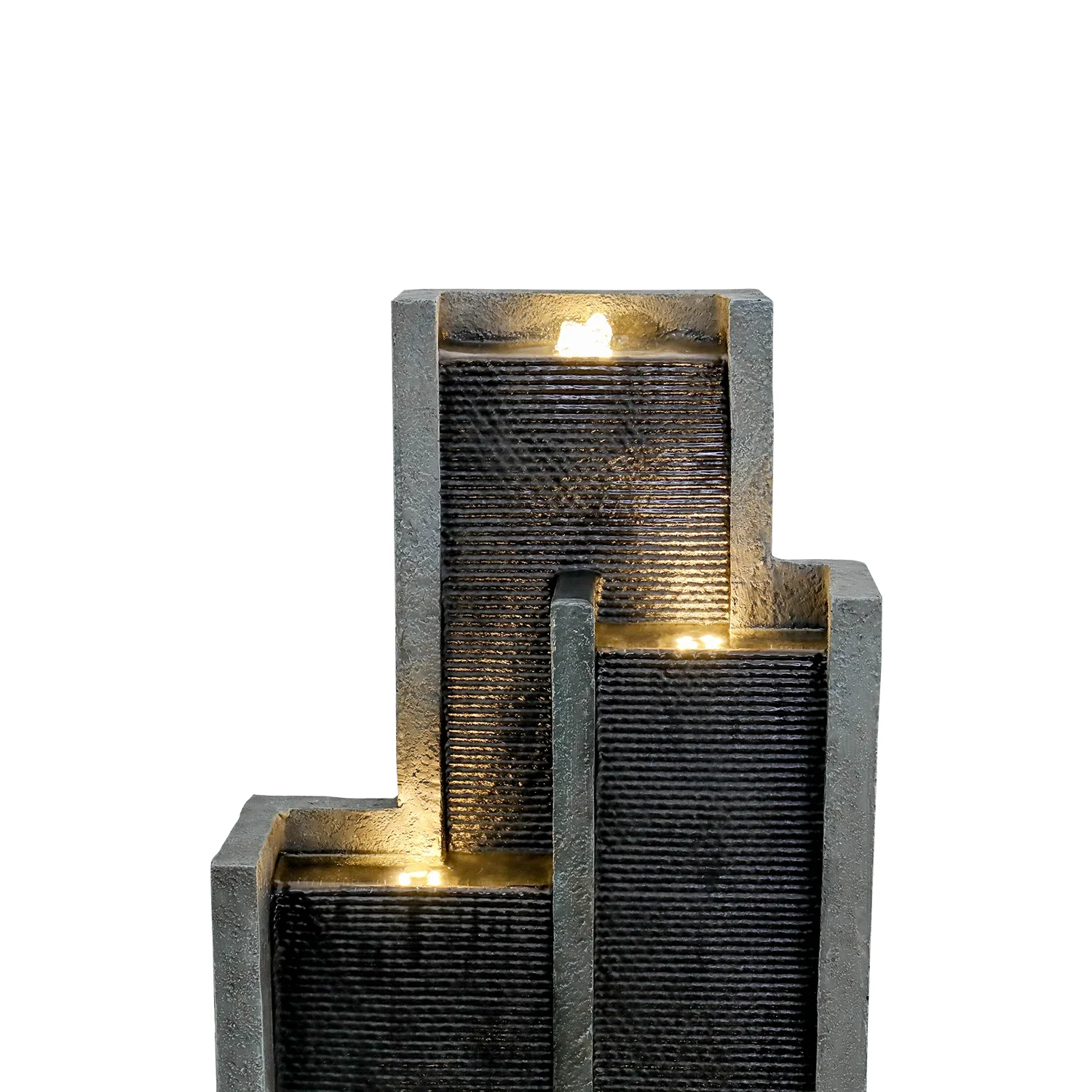 4-Tier Water Fountain with LED Lights - 50.7" H Waterfall Fountain Indoor Outdoor Water Feature for Home, Patio, Garden - Image 13