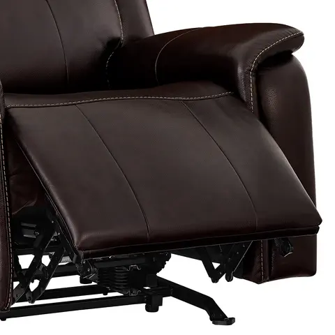Complete Relaxation Barcalounger Bryson Leather Recliner image of open footrest