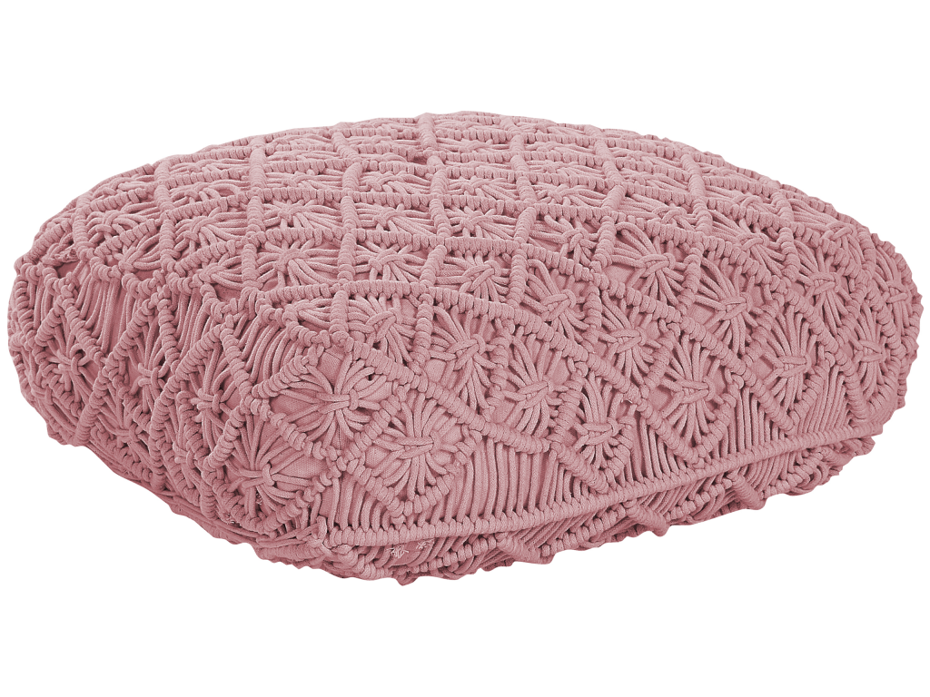 Cojín de suelo BERRECHID Algodón Macramé Rosa