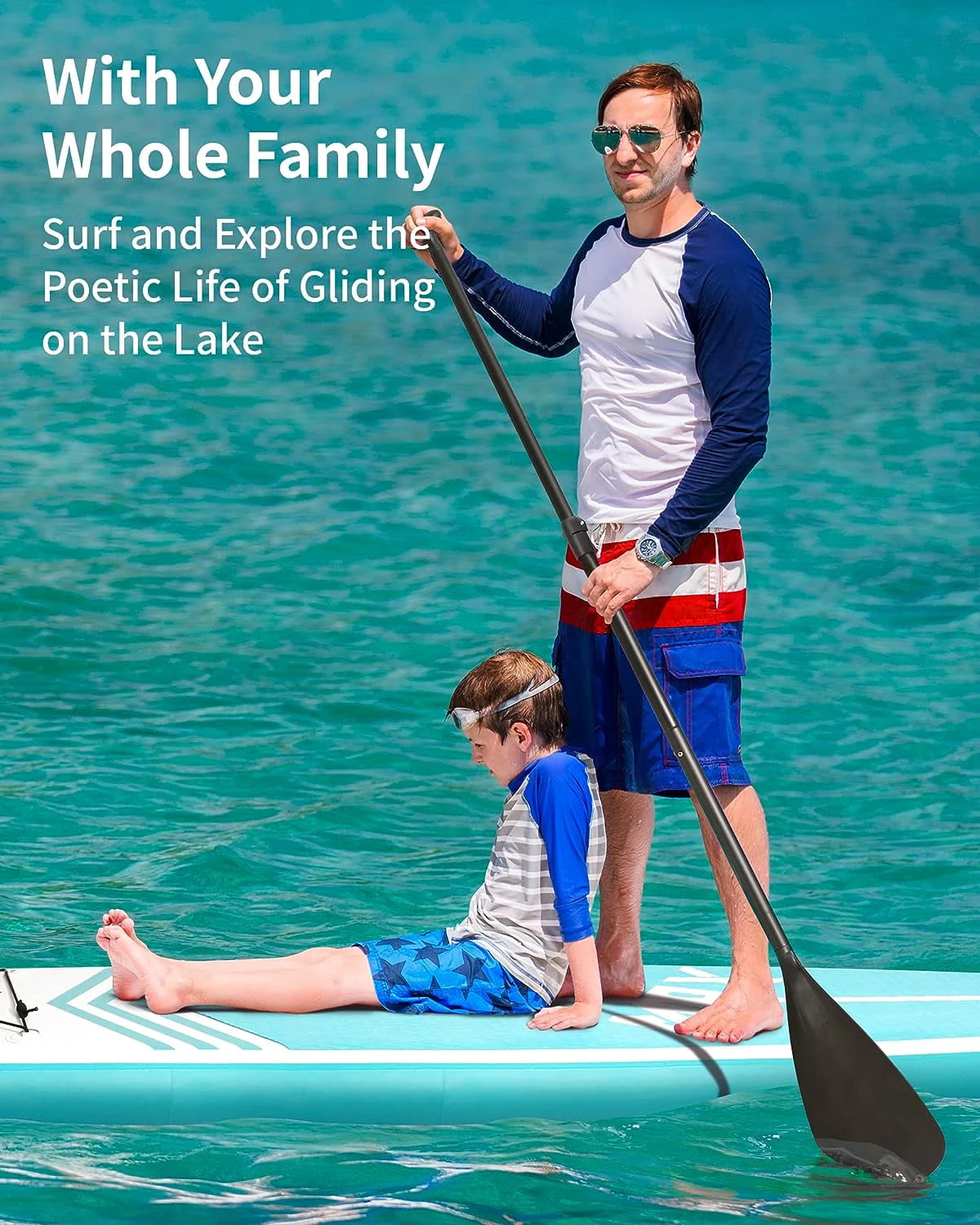 Inflatable Stand up Paddle Board SUP Inflatable Paddle Board with Paddleboard Accessories Triple Action Pump Fishing Green - Image 5