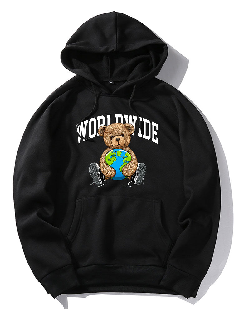 Worldwide Bear Print Hoodie