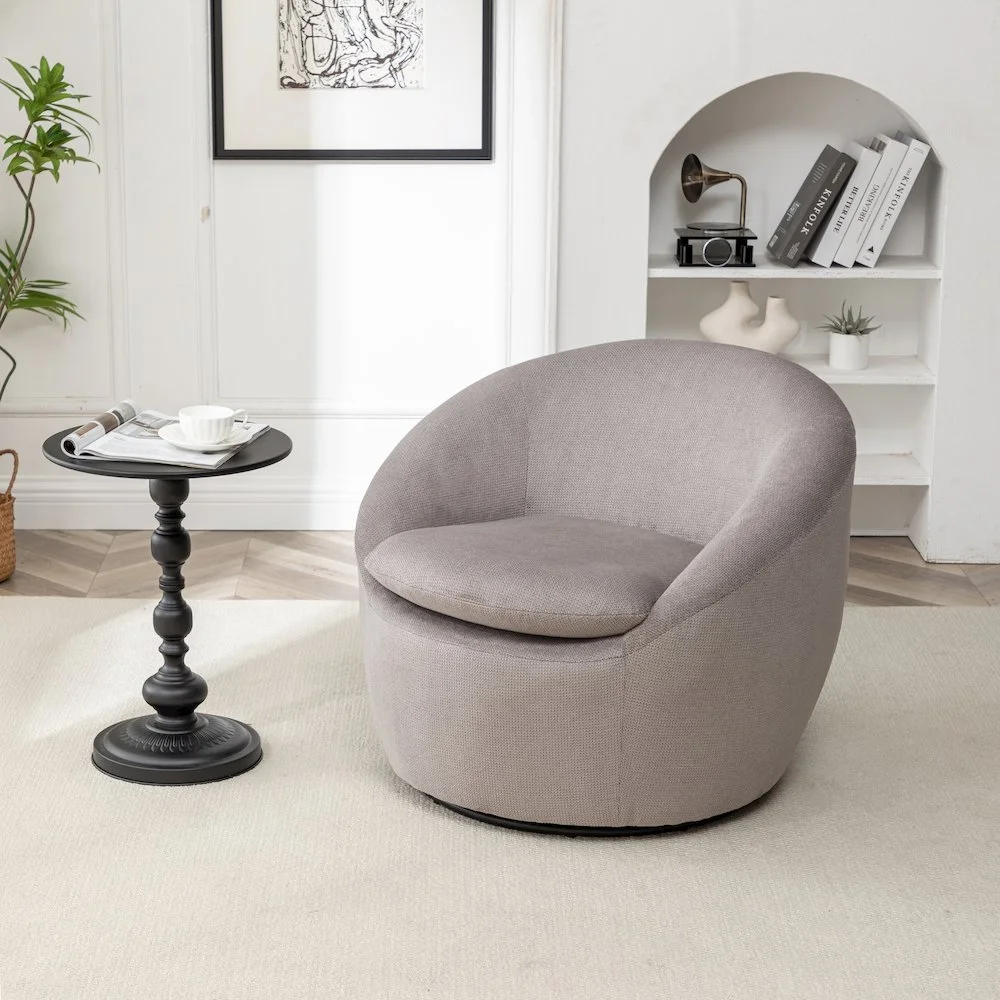 Roundhill Furniture Winnie Modern Barrel Chair, 360- Swivel - Image 29
