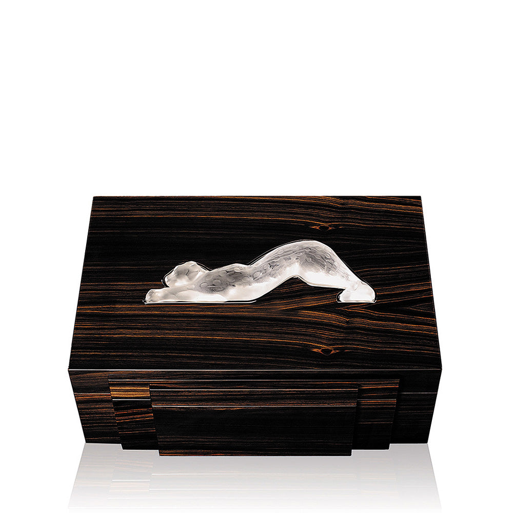 BOÎTE À BIJOUX ZEILA - EBÈNE NATUREL AVEC CRISTAL INCOLORE