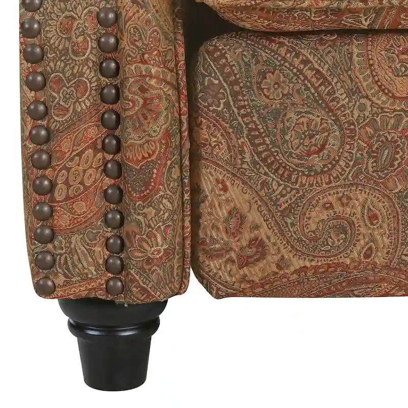 Push Back Recliner Chair with Padded Cushion and Solid Wood Legs