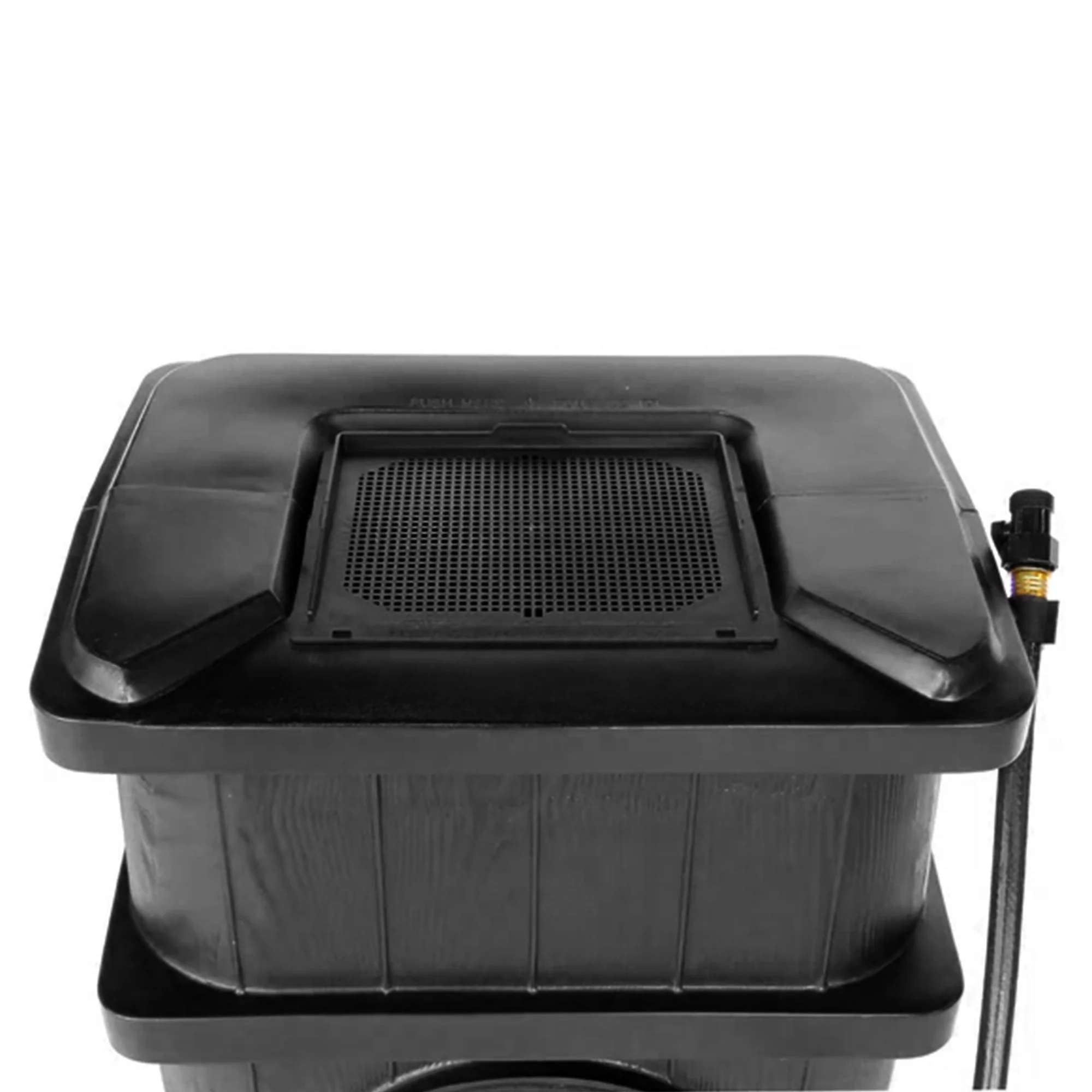 FCMP Outdoor WG4000-GRY Home Outdoor Wood Grain Rain Water Catcher Barrel - Image 21