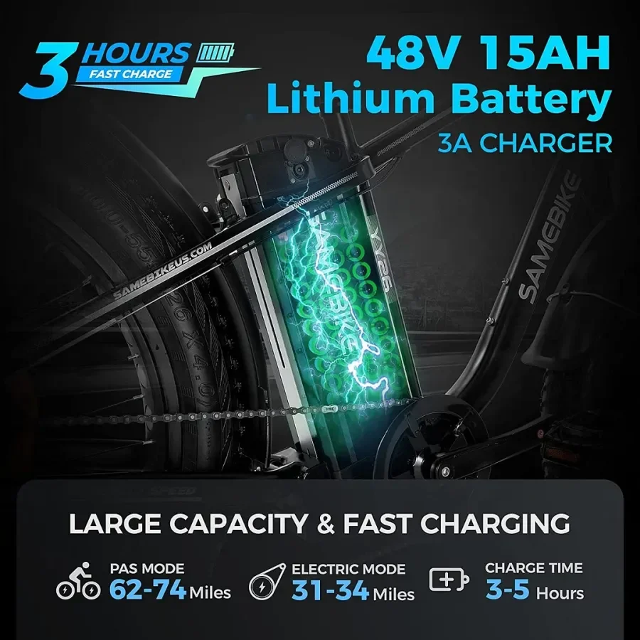 Outdoor electric bike with 48V / 15Ah lithium battery
