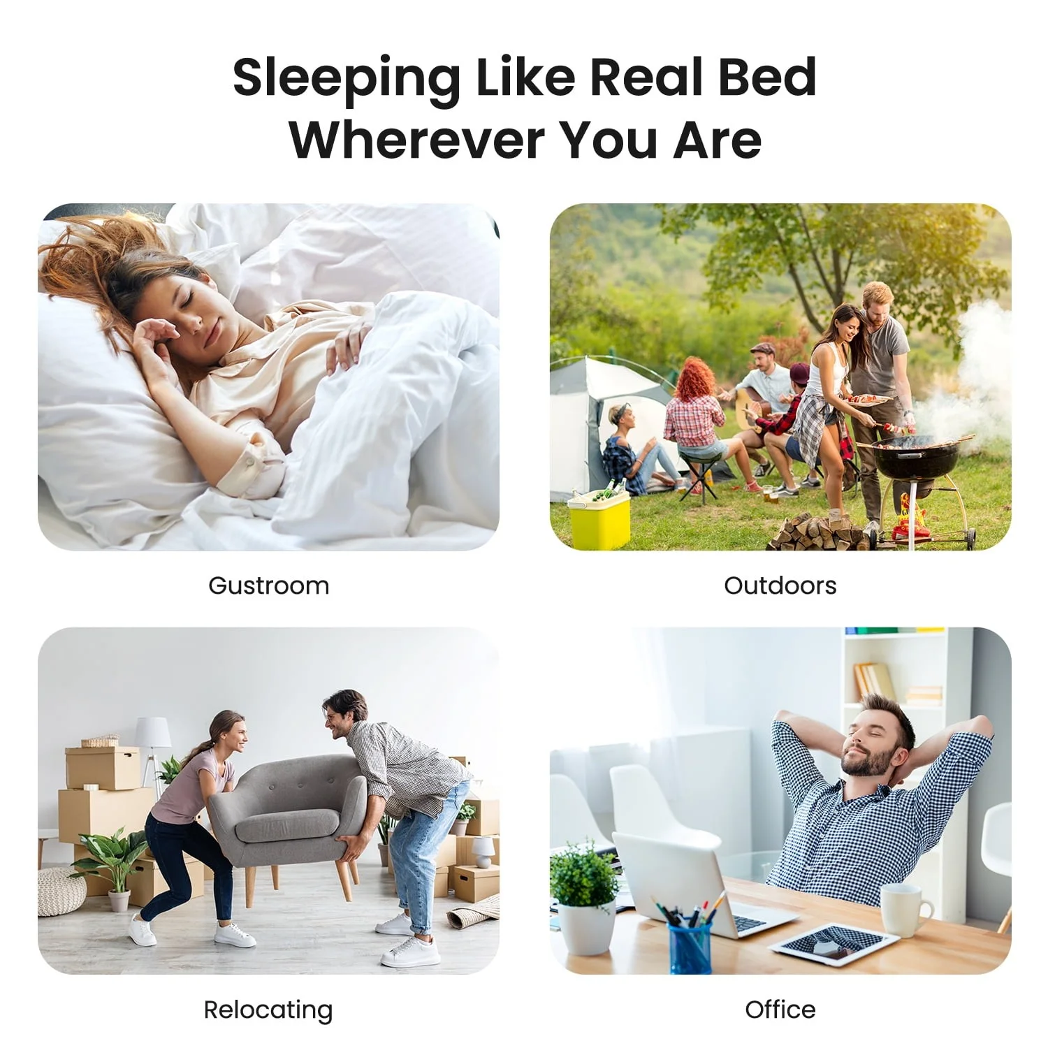 Premium Queen Size Air Mattress 18" Elevated Airbed with Built-in Pump Camping - Image 4