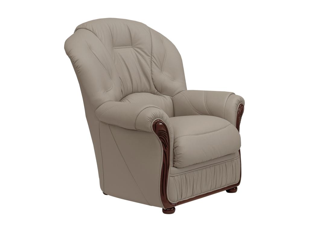 Sillón 100% cuero de búfalo color topo DAPHNE