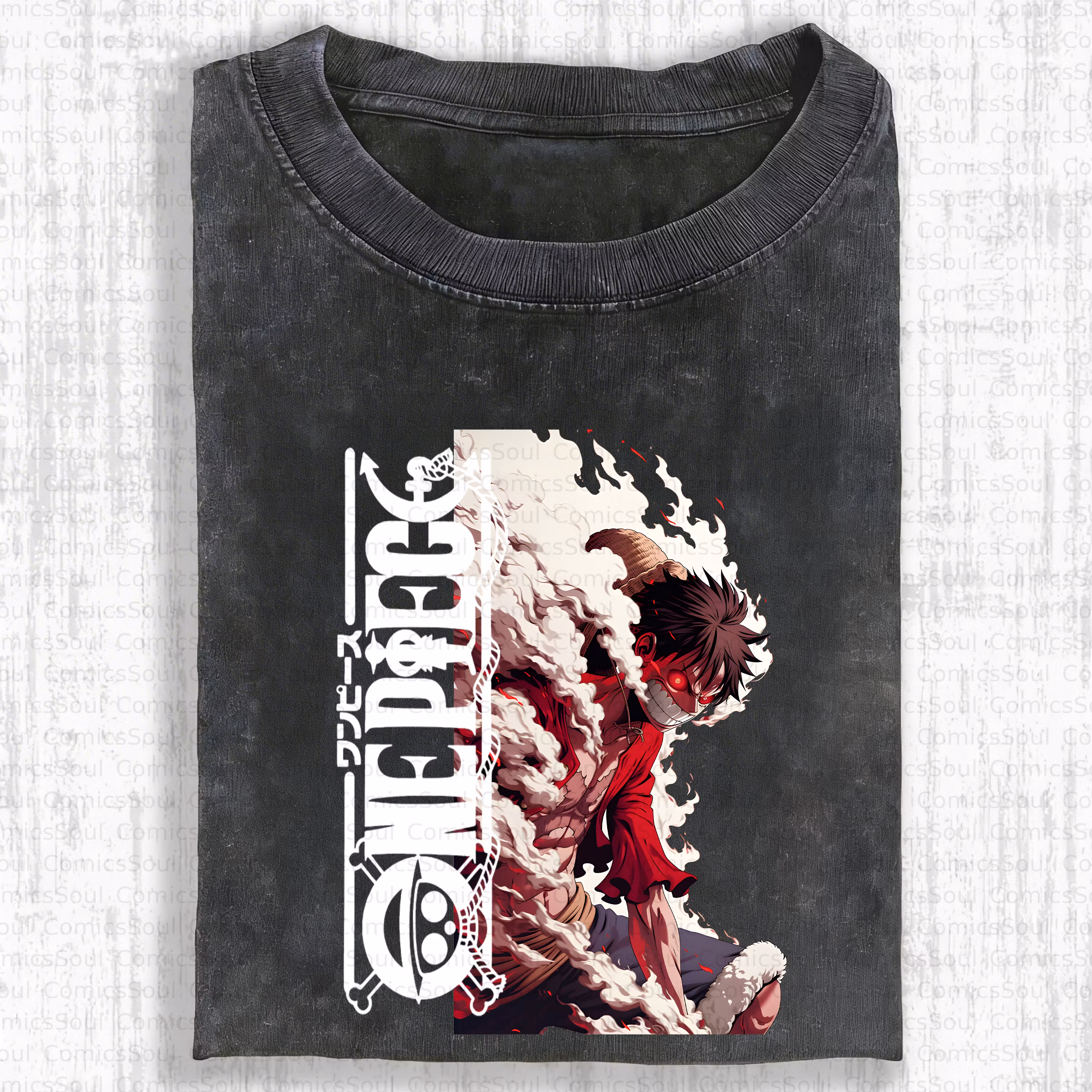Unisex Anime Inspired Vintage Washed T-Shirt