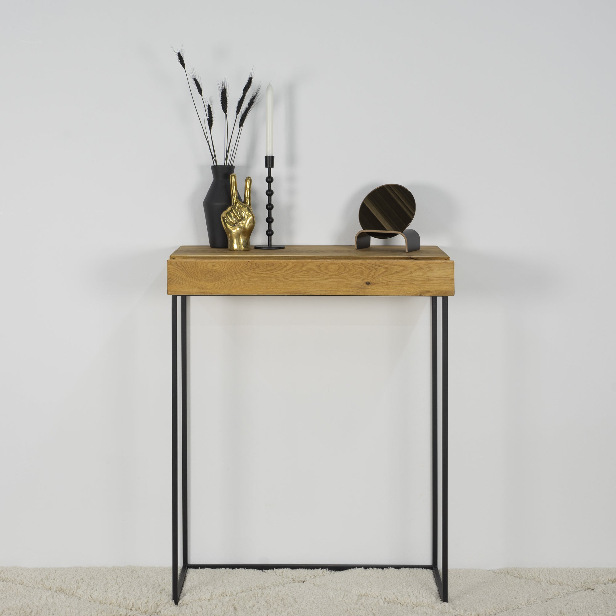 TORNA JOSEPH 2 - 100 Staal - Zwart   Eiken - Naturel