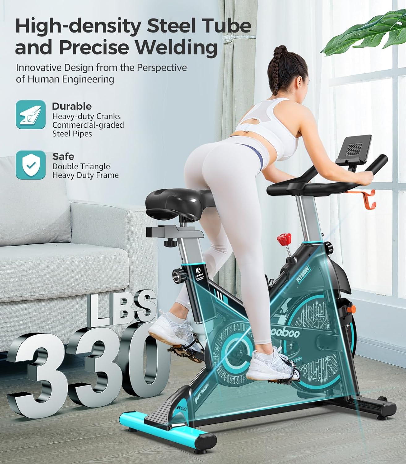 pooboo Indoor Exercise Bike With Adjustable Resistance And Belt Drive - Image 17 pooboo Indoor Exercise Bike With Adjustable Resistance And Belt Drive - Image 17