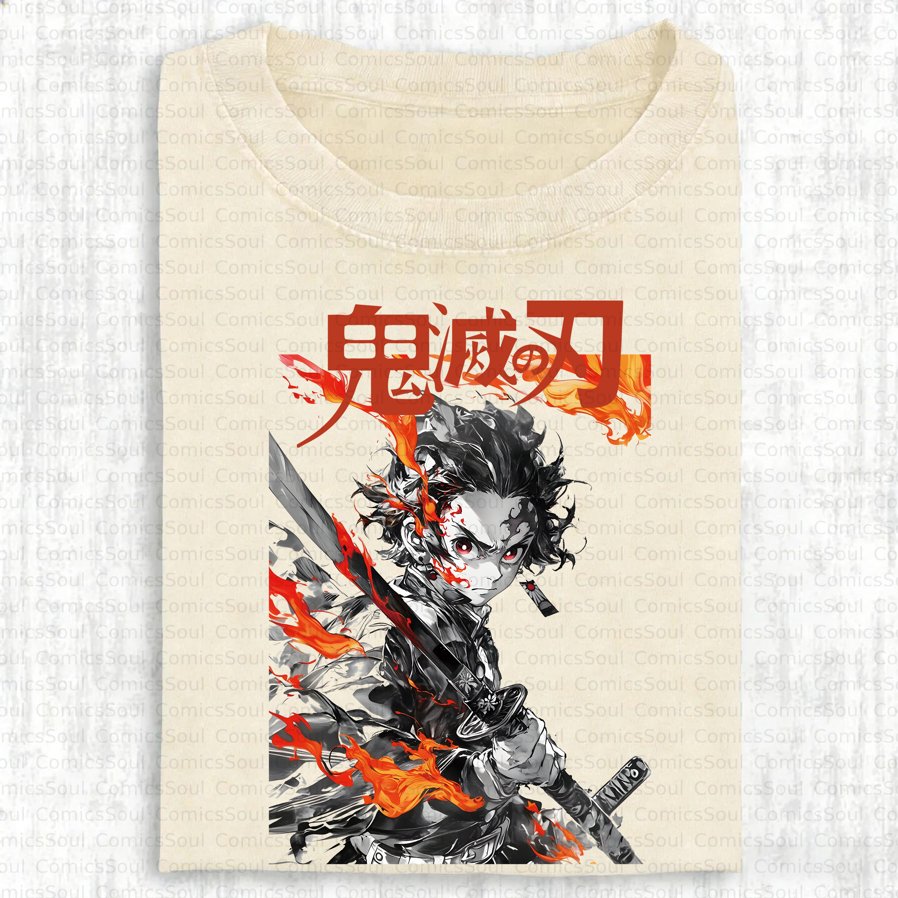 Unisex Anime Inspired Vintage Washed T-Shirt