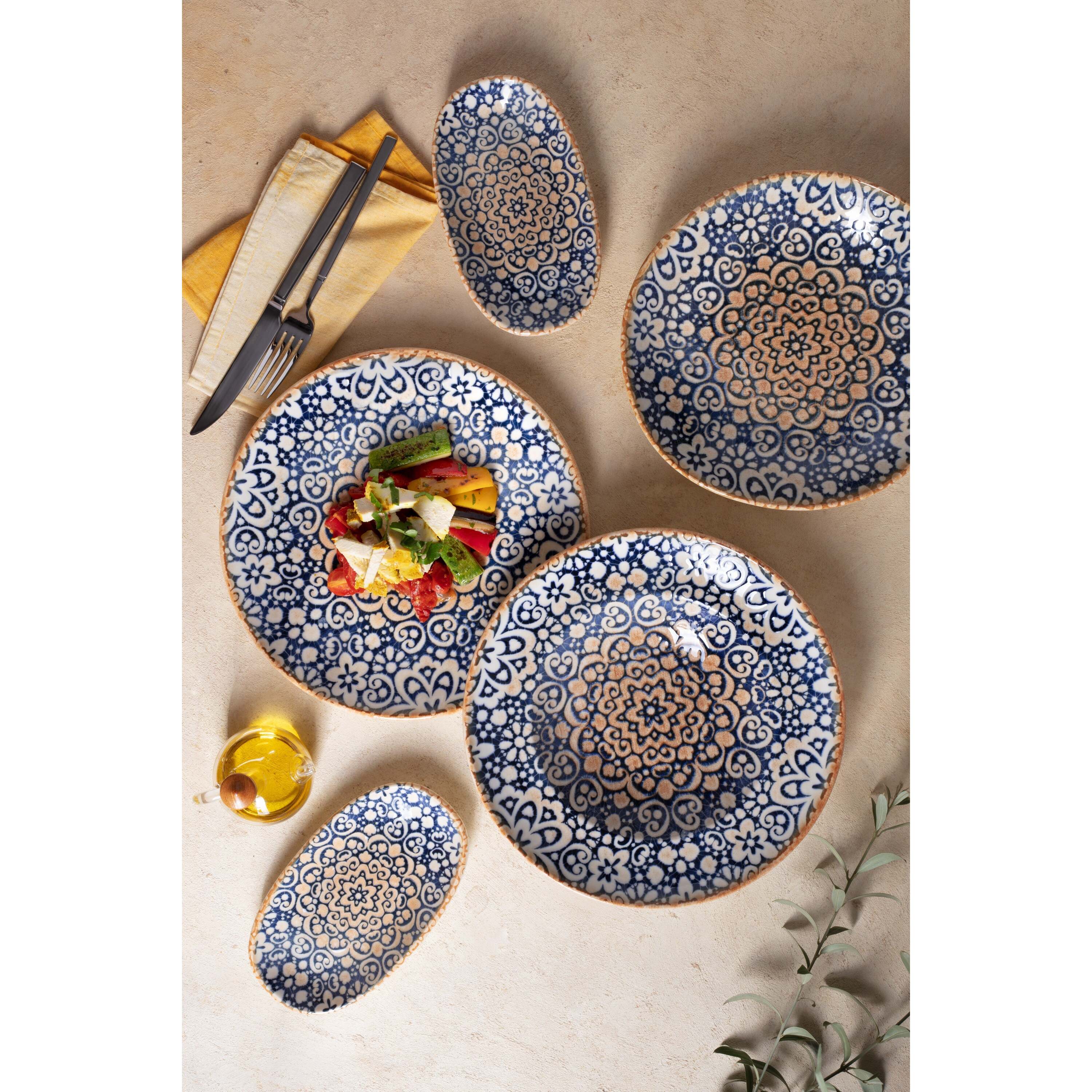 Bonna Serveerschaal - Alhambra - Porselein - 24x14 cm - set van 2