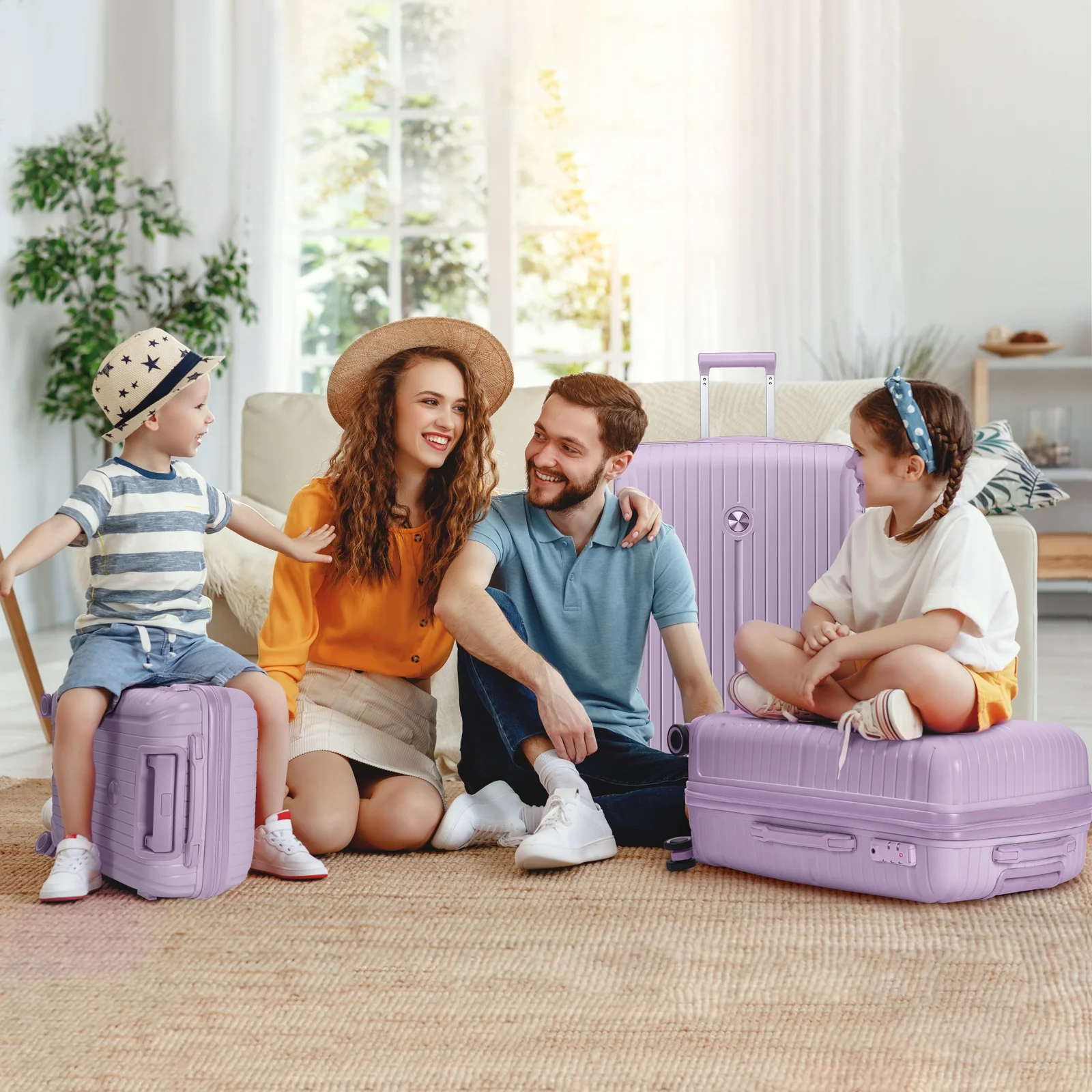 Joyway 5 Piece Luggage Sets Hardshell Lightweight Suitcase with TSA Lock Spinner Wheels-Orange - Image 18