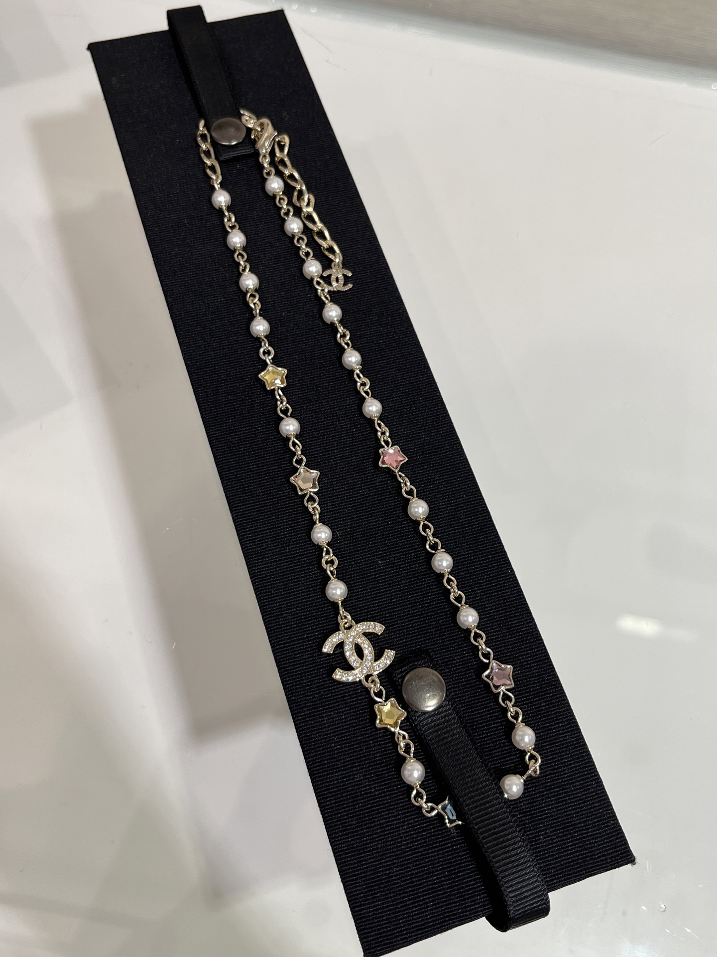 Chanel Colorful Crystal Stars and Pearl Necklace - Original Replica Club