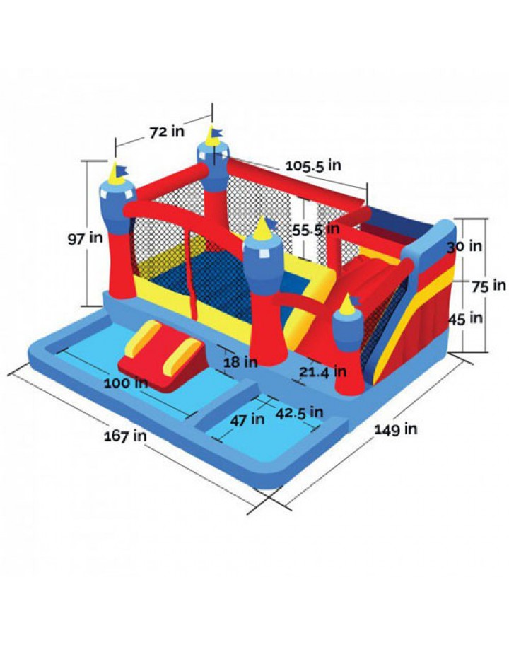 Misty Kingdom Inflatable Bounce House, Ball Pit and Water Park by Blast Zone