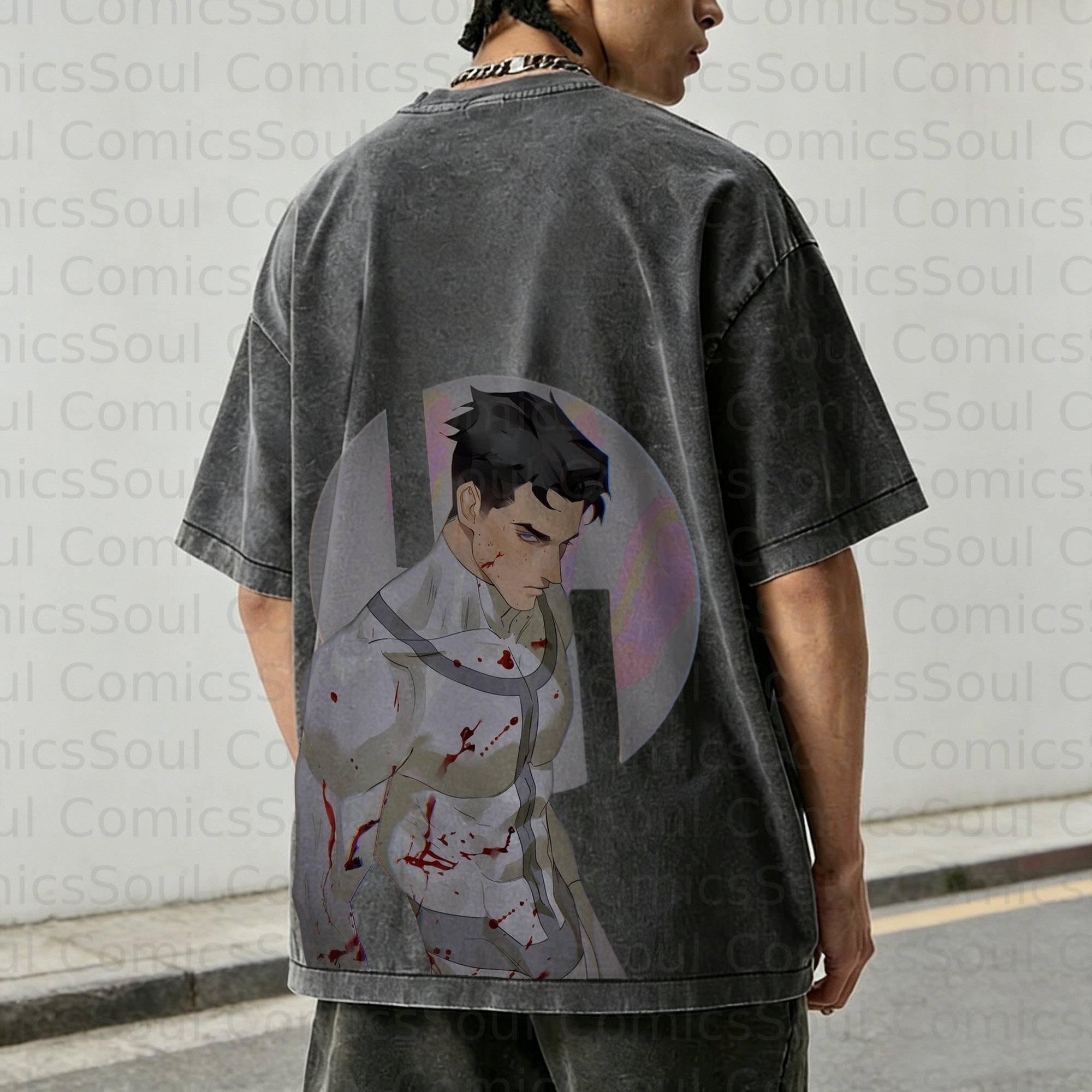 Unisex Anime Inspired Vintage Washed T-Shirt