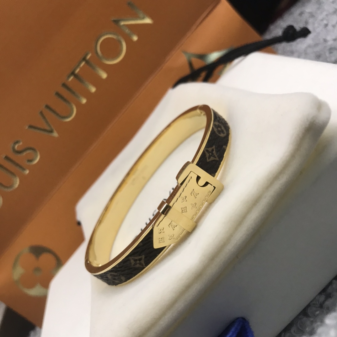 Louis Vuitton Leather Couple Bangle Bracelet - Original Replica Club