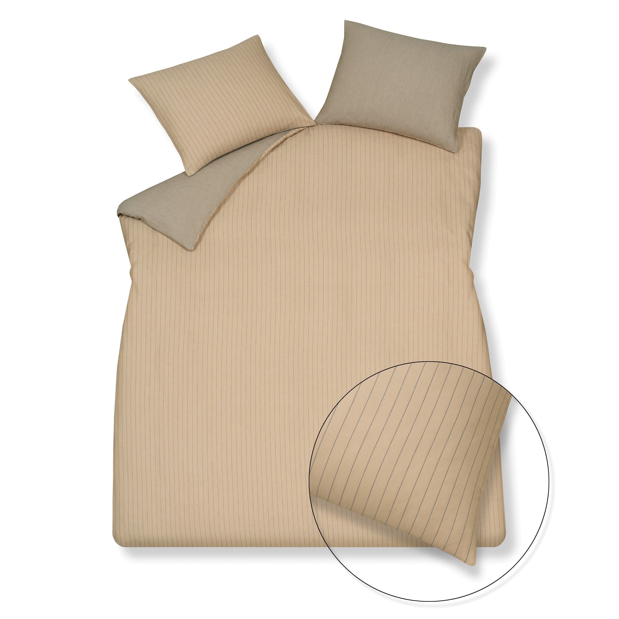 Home Palermo Dekbedovertrek Linen   200 x 200 220 cm   Beige   Bruin