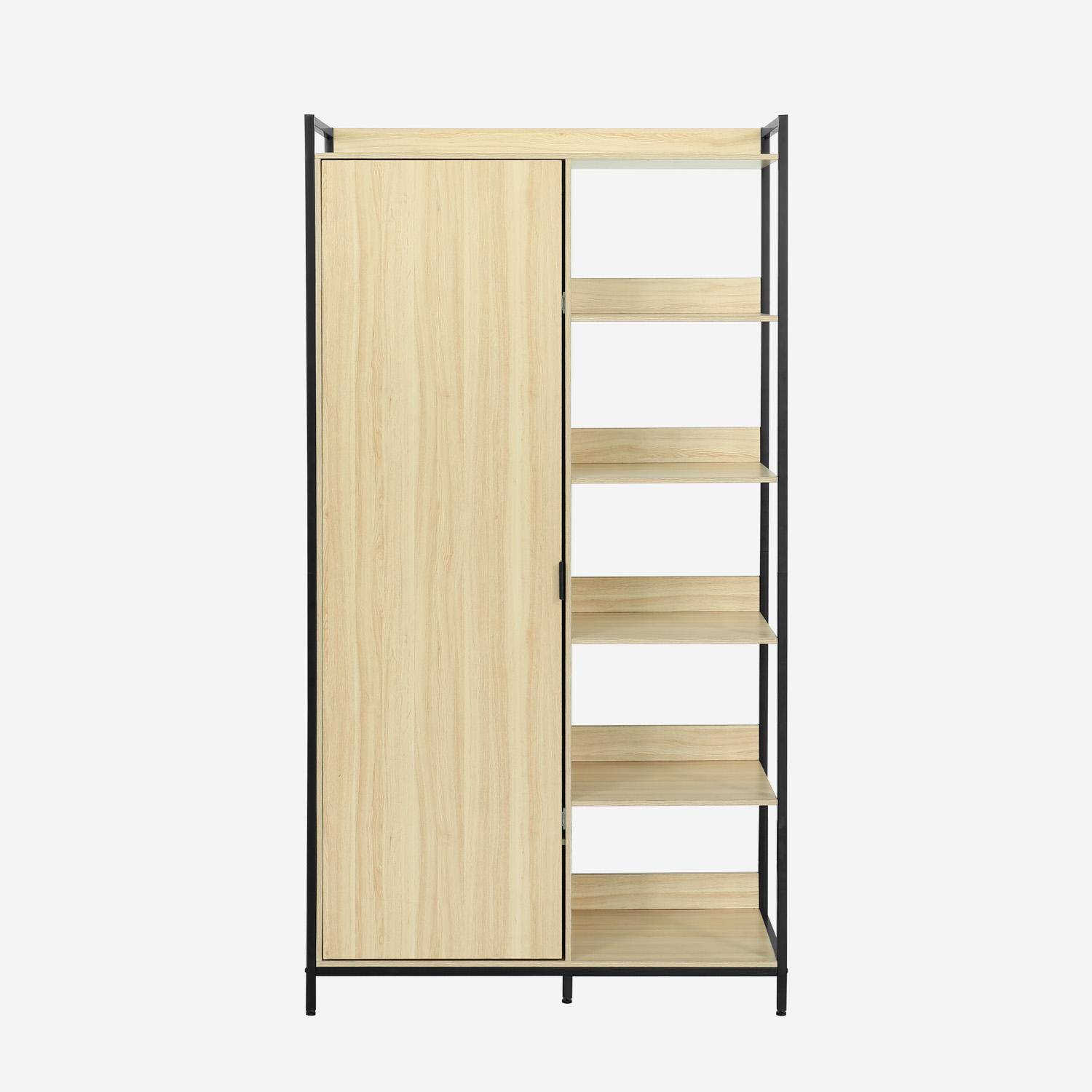 Clever - Módulo armario con 1 armario, 6 estantes y 1 puerta