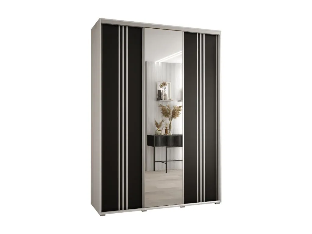 ARMARIO Patriciabaezcasa 7 DE PUERTAS CORREDERAS 235.2/170/45 3 puertas (Blanco/Negro/Plata)