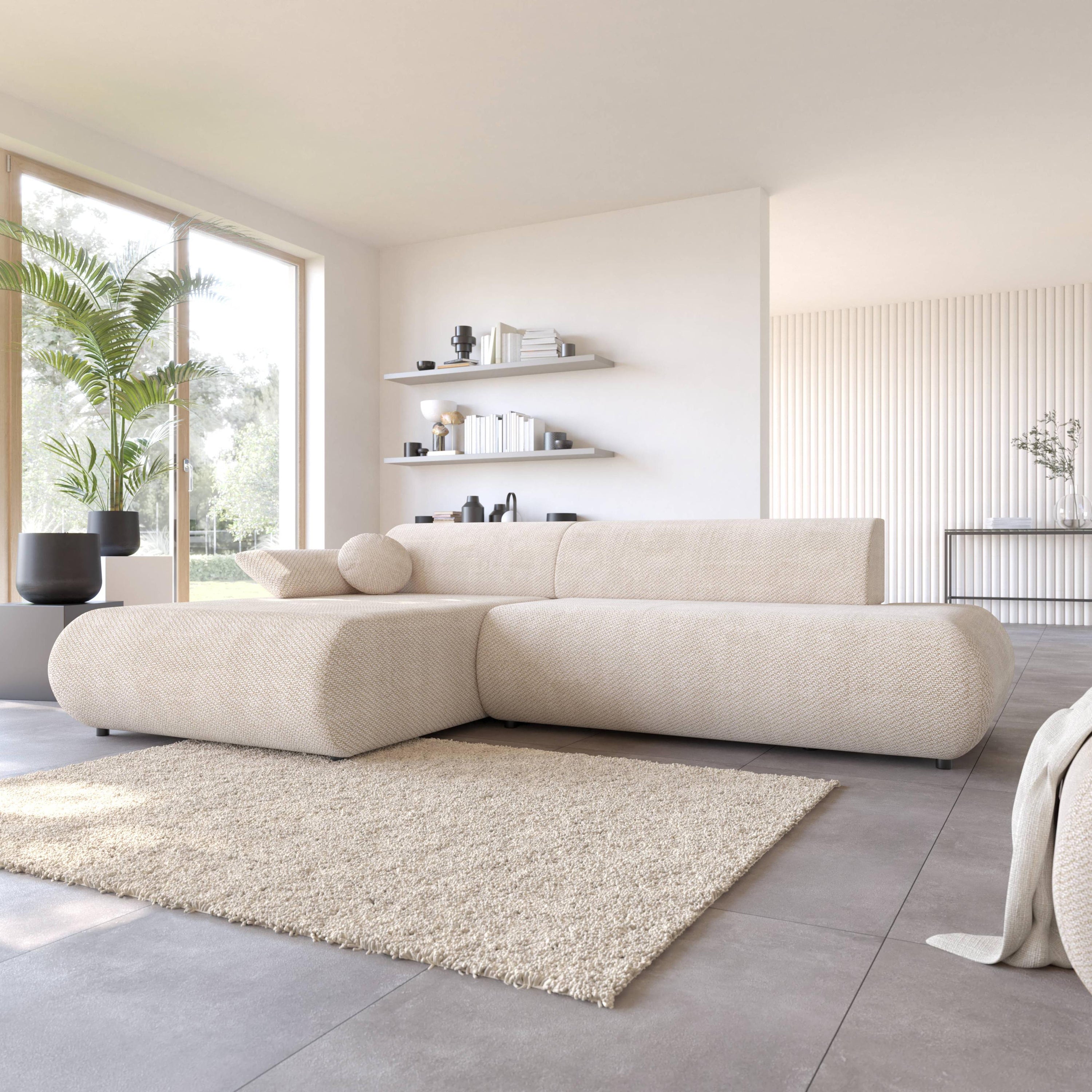 Blokker Wisp Hoekbank met Chaise Longue Links met Slaapfunctie - Cheni